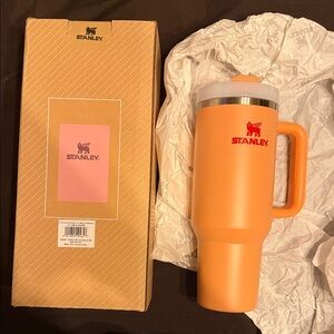 Stanley 40oz With Straw Orange Travel Mug